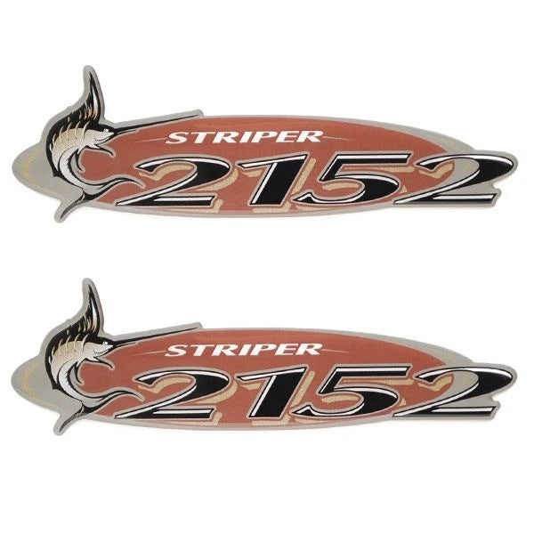 Striper Boat Raised Decals U22972-02 - 2152 Bay Stickers (pair)