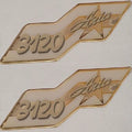 Cruiser Yachts Boat Raised Decals - 3120 Aria 12 X 4 Inch Gold (pair)