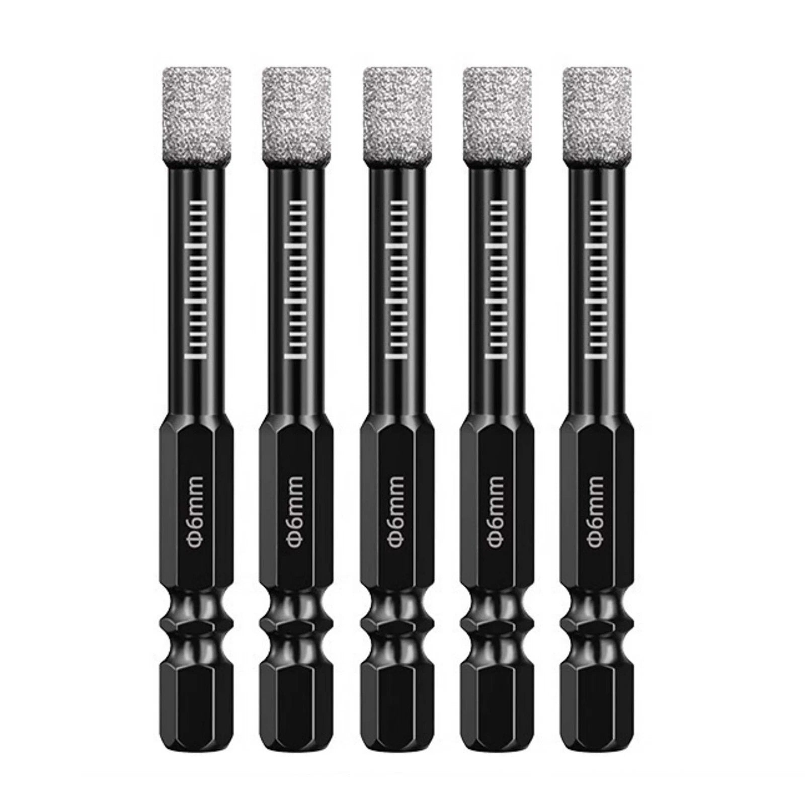 Dry Diamond Drill Bits 6mm for Porcelain Granite Glass Ceramics Marble Tile 5x