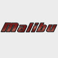 Malibu Boat Raised Emblem Decal 5992896 - Red - Black Sticker