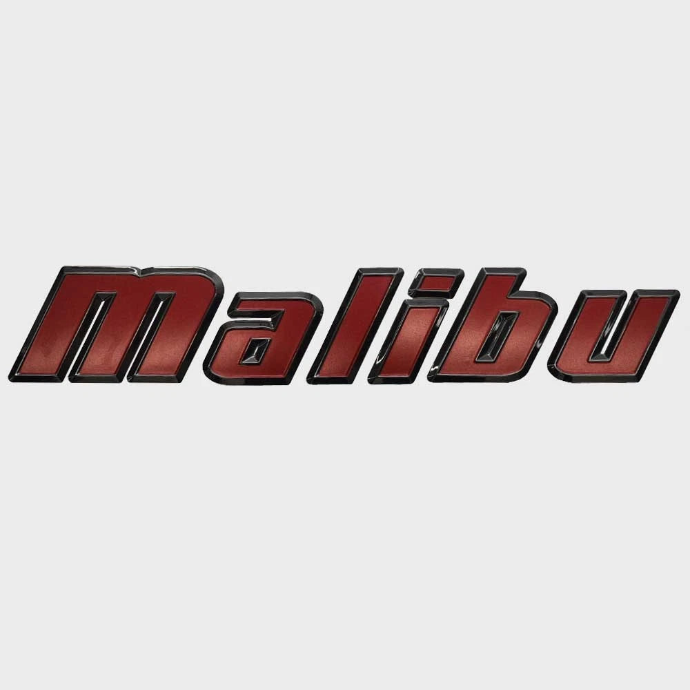 Malibu Boat Raised Emblem Decal 5992896 - Red - Black Sticker