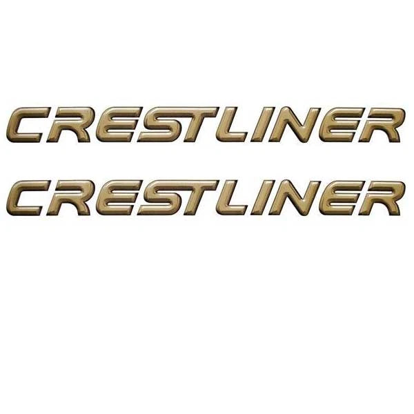 Crestliner Boat Decals 2007398 - Gold Logo Stickers (pair)