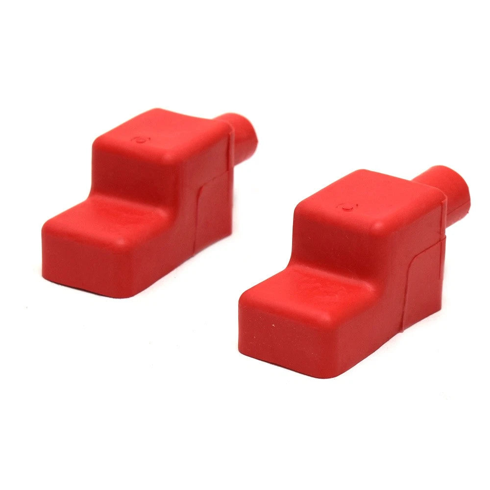 Boat Battery Terminal Covers - Red Rubber (pair)