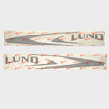 Lund Boat Graphic Decals 2338900 - Metallic Silver Black (set of 2)