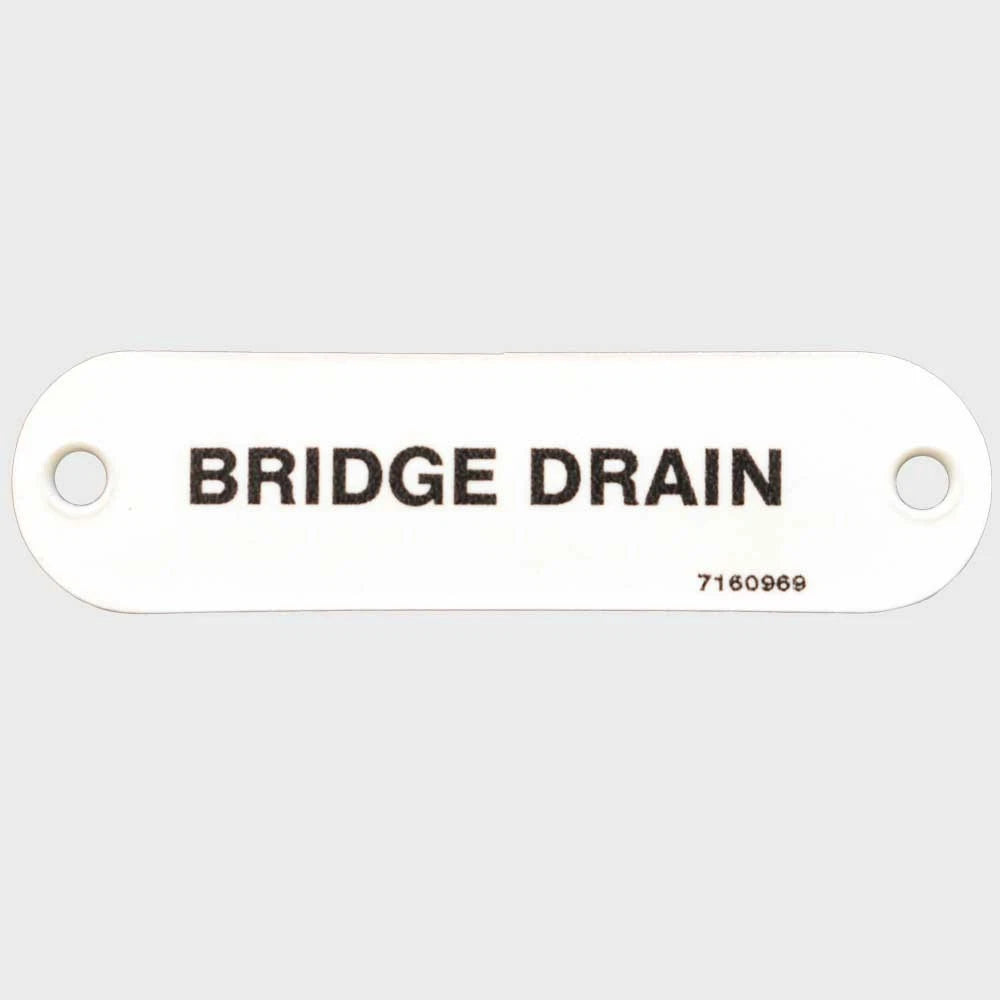Marquis Boat Label Tag 7160969 - Bridge Drain White Plastic