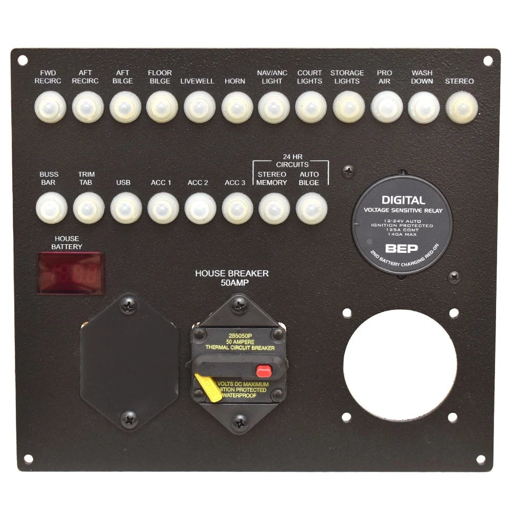 Blue Wave Boat Battery Management Panel PPE000262 - Black Aluminum