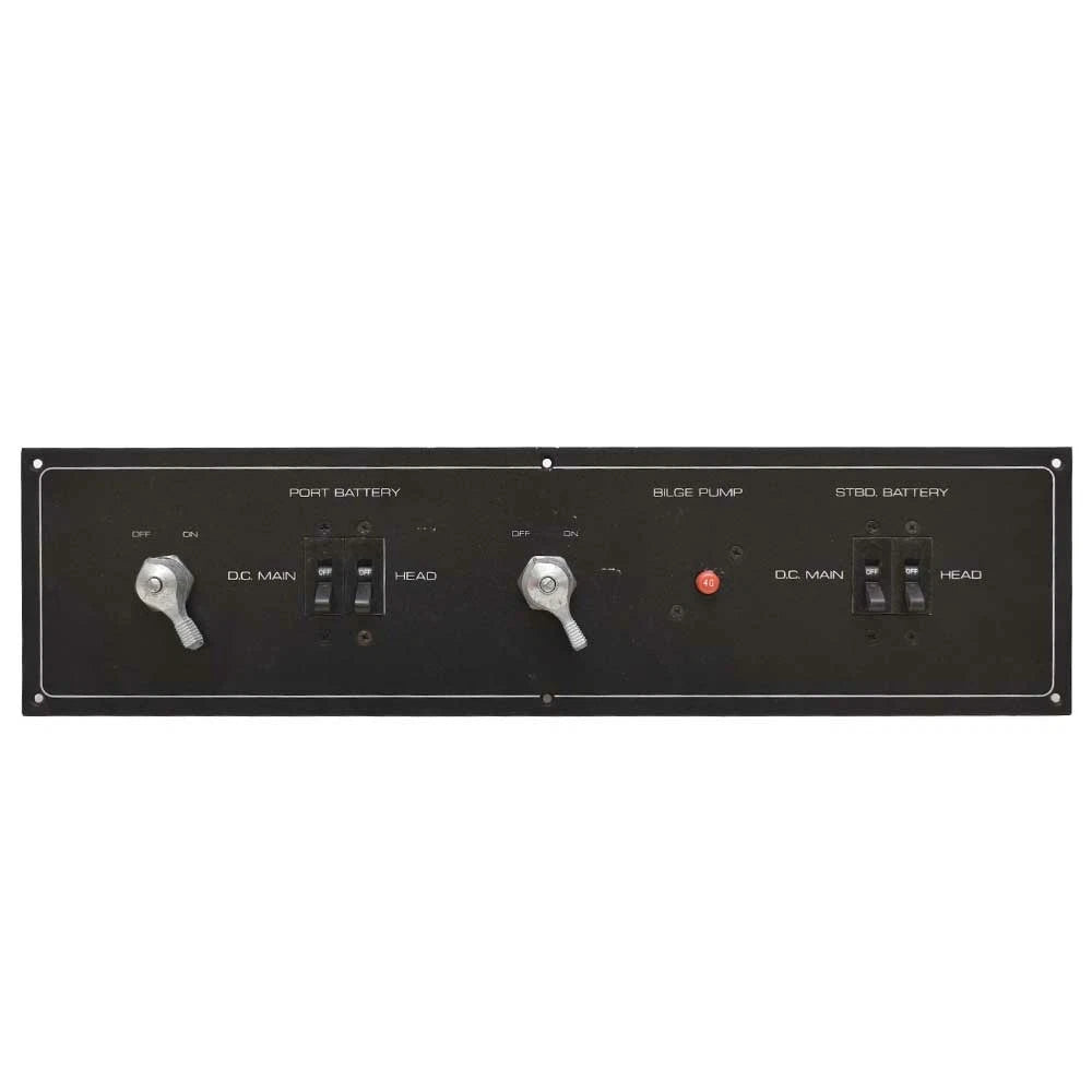 Blue Water Boat Battery Breaker Switch Panel - Black Aluminum