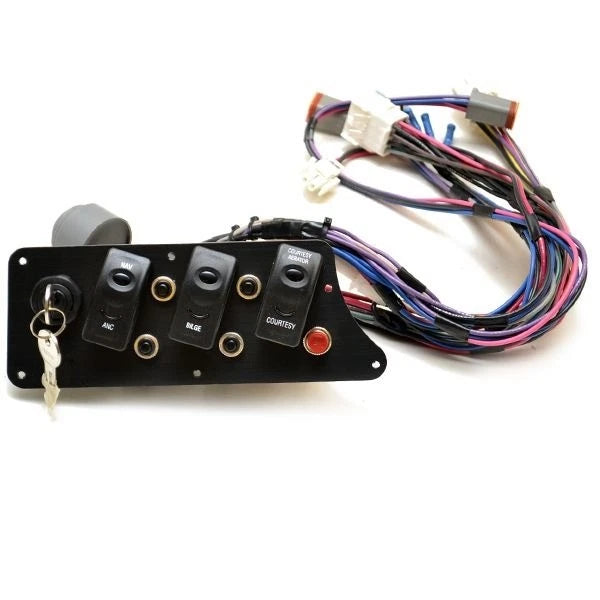 Larson Boat Ignition Rocker Switch Panel - Outboard Black