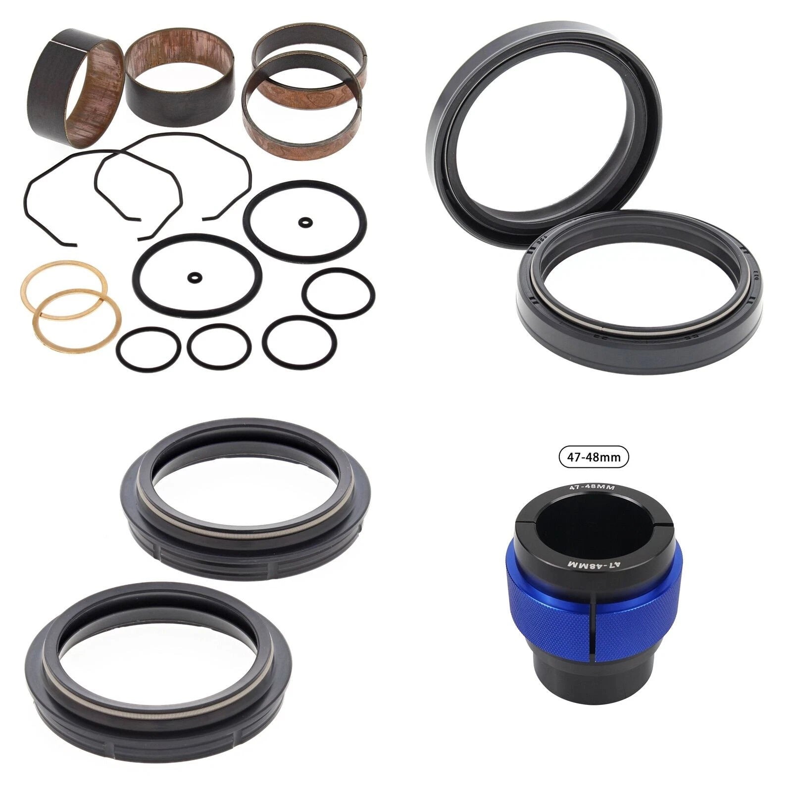 Complete Front Fork Rebuild Kit for Kawasaki KX250 2002-2003 with Driver