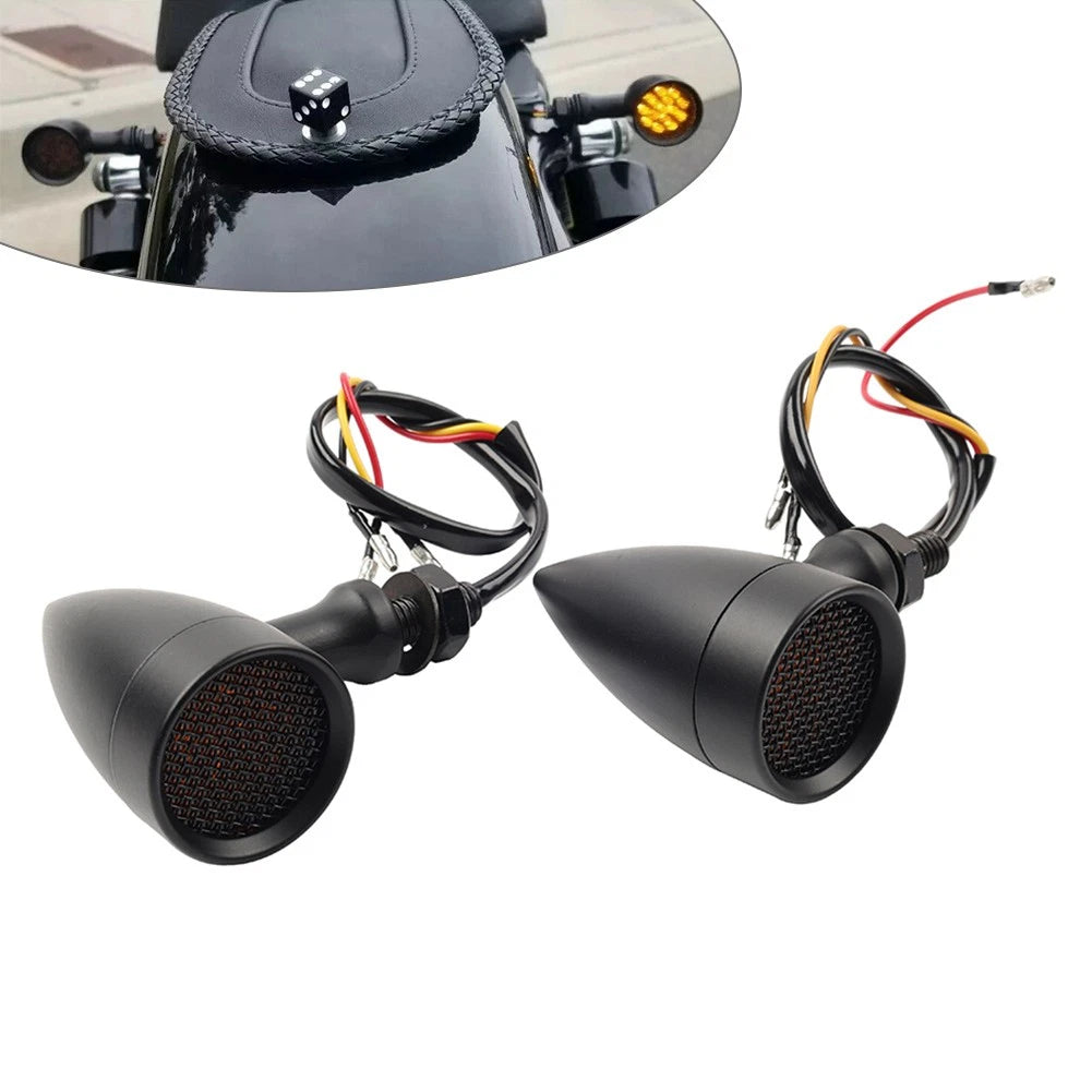 2X Motorcycle Turn Signals Light for Harley Super Glide FXD Dyna Low Rider Black