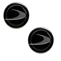 Swosh Boat Decal - 1 7/8 Inch Black Silver (pair)