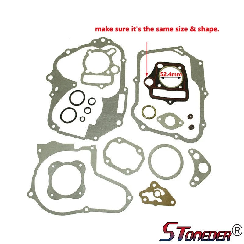 STONEDER 110cc Engine Head Gaskets Kit 52.4mm for Motorcycle Pit Dirt Bike ATV