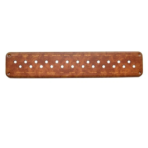 Rinker Boat Blank Breaker Switch Panel 50683 - EC Woodgrain Plastic