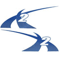 MasterCraft X2 Boat Hull Decals 7501439 - Blue Stickers (set of 2)
