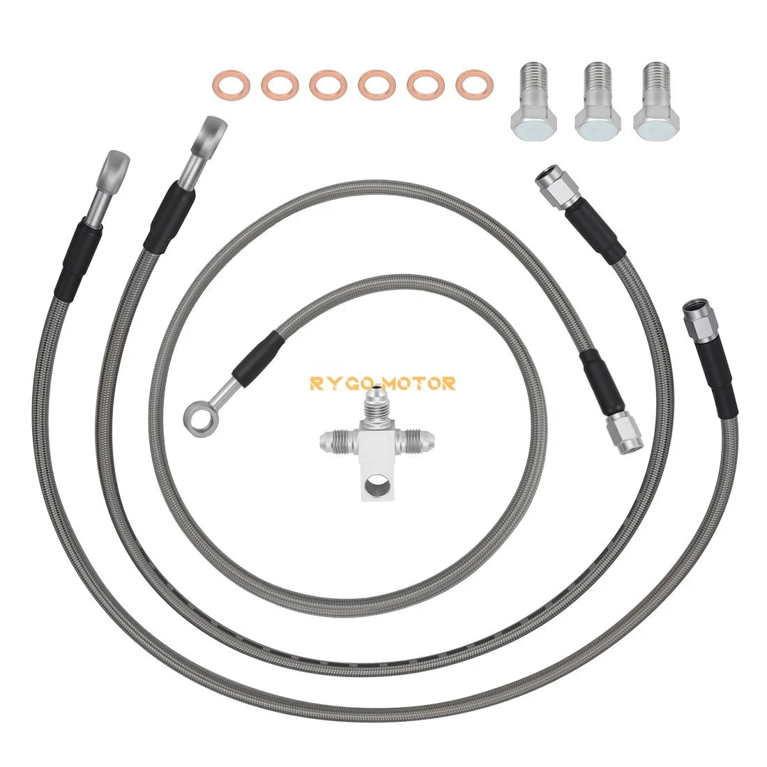 +3" Stainless Braided Brake Lines Kit for 2004 Arctic CAT ATV 400 DVX 3406-044