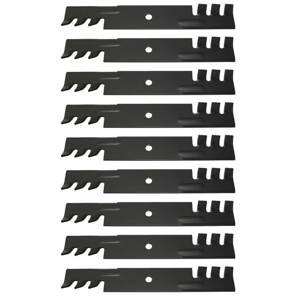 9 Pack: Toothed Mulching Blade Fits John Deere Replaces AM104489
