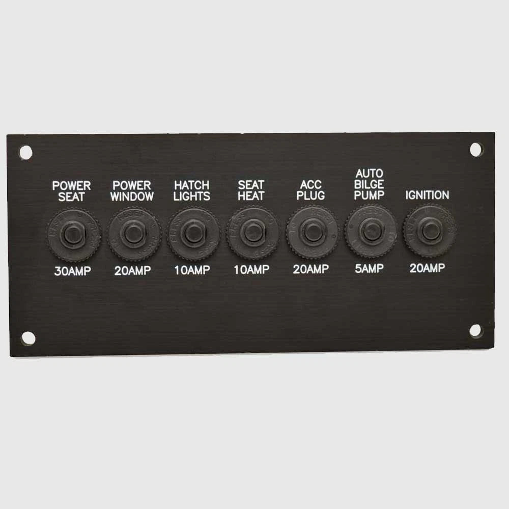 Malibu Boat Circuit Breaker Panel - 6 5/8 X 3 Inch Black
