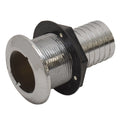 Boat Straight Thru Hull - 1 1/2 Inch Silver Plastic