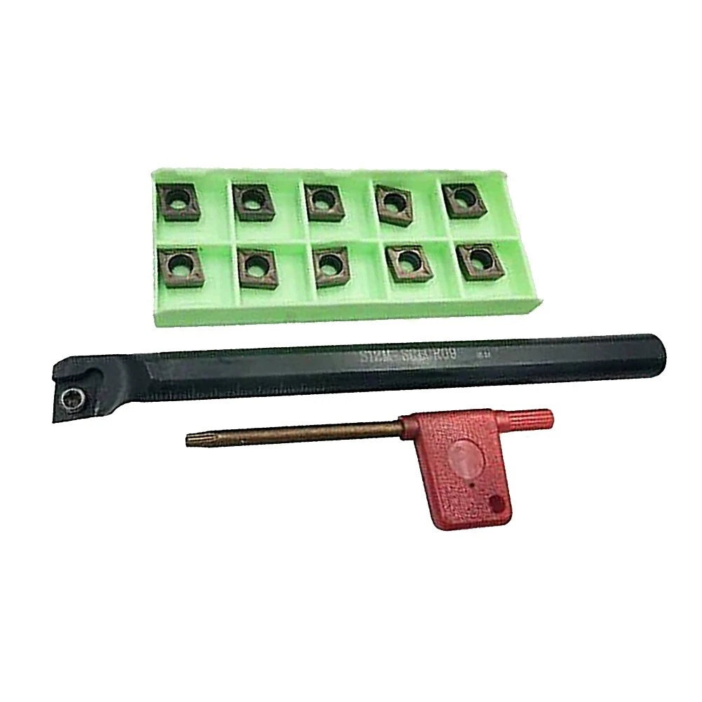 Carbon Steel S12M-SCLCR09 Turning Tool Holder & 10 *CCMT09T304 Blade Set