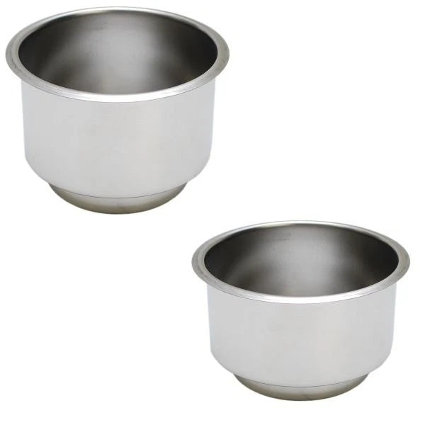 Standard Boat Cup Holder - 4 1/4 Inch Stainless Steel Pair