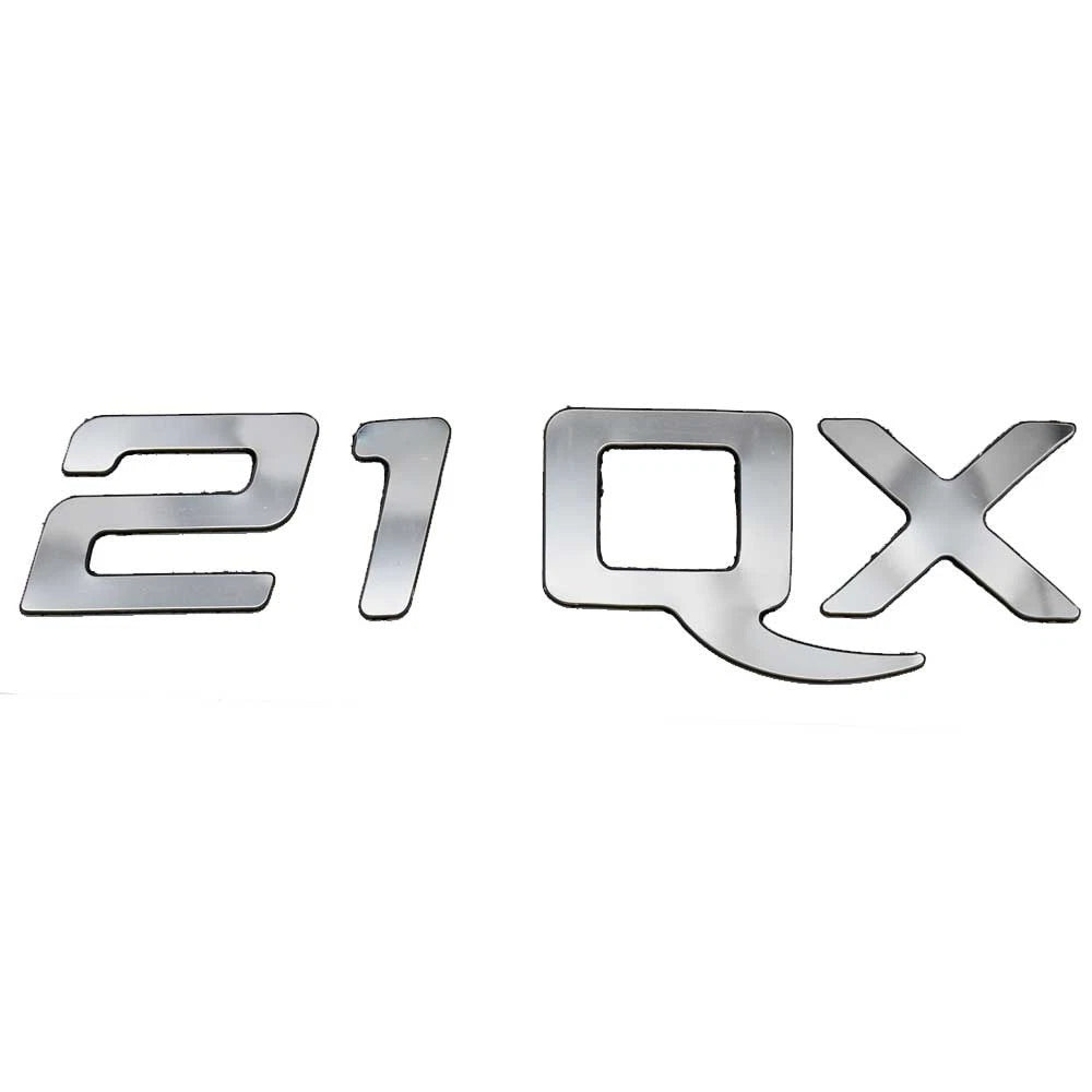 Rinker Boats Raised Decal 2190185 - 21 QX Silver 9 3/4 X 2 1/4 Inch