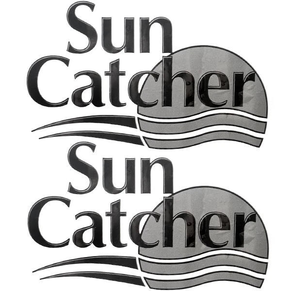 SunCatcher Boat Decals 73404624 - 14 X 8 5/8 Inch Black Silver (pair)