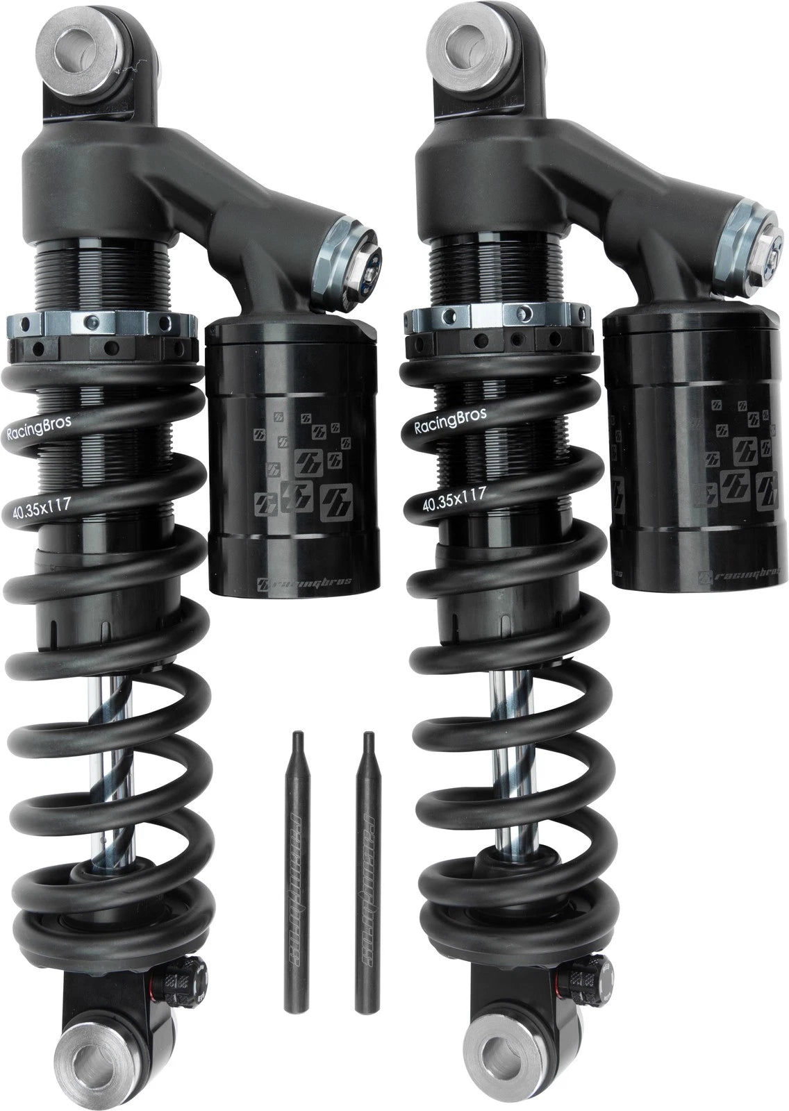 HARDDRIVE Dyna Remote Reservoir Rear Shocks 12.5 in Fits Harley Davidson