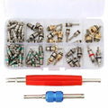 102Pcs for R12 R134a Air Con Valve Core Kit with Installer and Remover Tools
