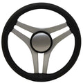 UFlex Boat Steering Wheel 3MLN3511GD - 13 3/4 Inch Black Silver