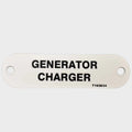 Carver Boat Generator Charger Label 7160934 - 2 3/4 X 3/4 Inch White Plastic