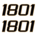 Mako Boat Brand Decal 130102 - 1801 Black/Gold Stickers (pair)