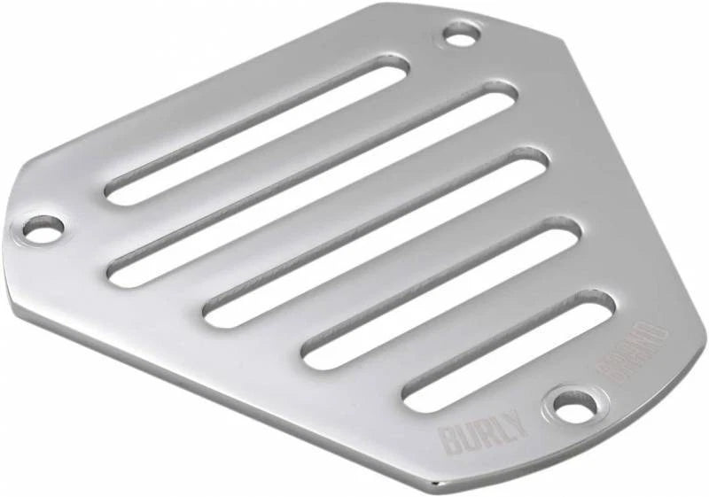 Burly Brand Hex Faceplate Slotted Chrome for Harley Air Cleaners 2000-2023