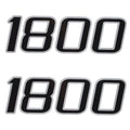 Crestliner Boat Emblem Decal Sticker - 1800 Black Silver (pair)