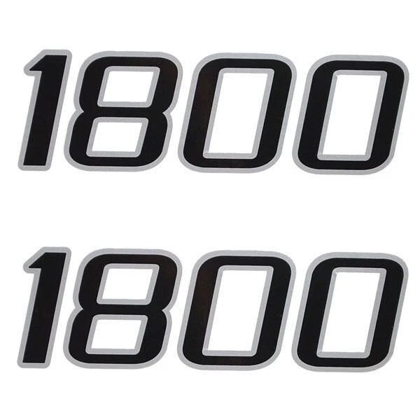 Crestliner Boat Emblem Decal Sticker - 1800 Black Silver (pair)