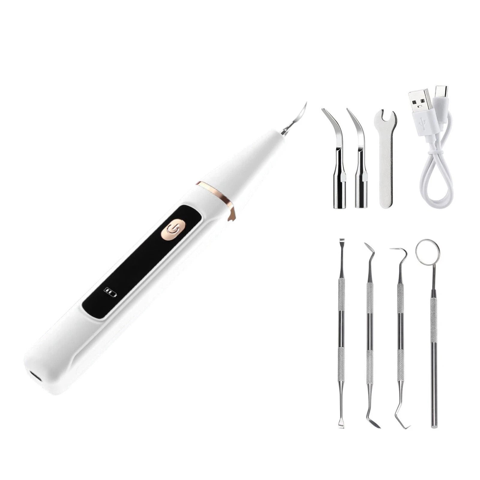 Ultrasonic Dental Scaler Teeth Cleaning Tool 3 Power Settings Type-C Charger