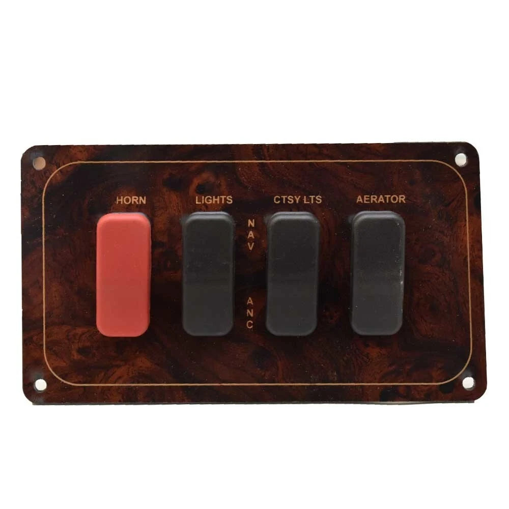 Tracker Boat Switch Panel 167830 - with Fuse Block 6 1/4 X 3 1/2 Inch