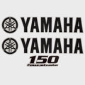 Yamaha Boat Cowling Decals HW2072 - 150 Black/Silver Stickers (kit)