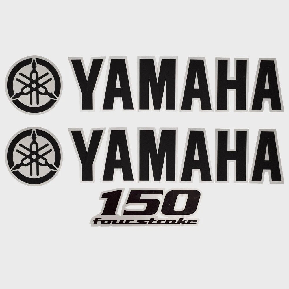 Yamaha Boat Cowling Decals HW2072 - 150 Black/Silver Stickers (kit)