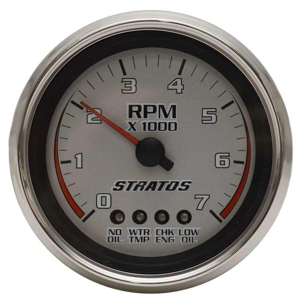 Stratos Boat Tachometer Gauge 7E558 - Systems Check 3 1/4 Inch 960714