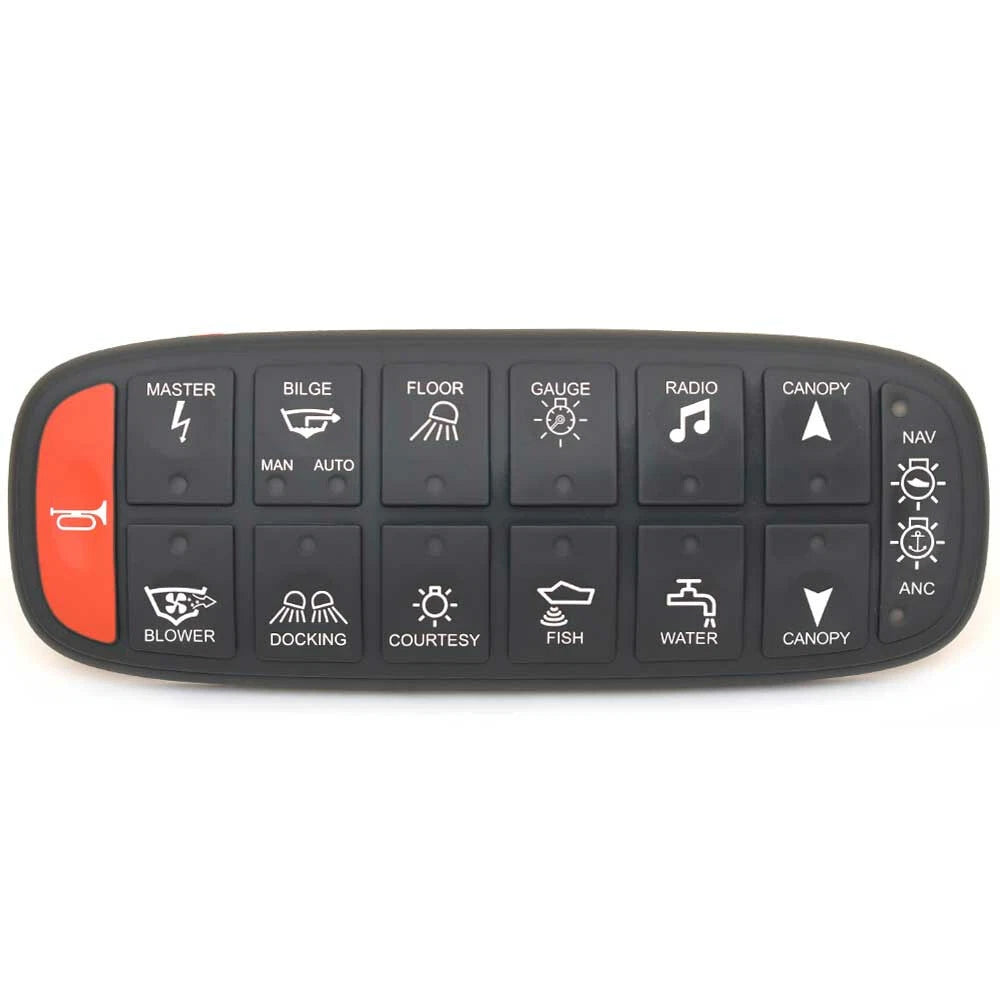 DNA Group Boat Switch Panel 91YY6316-1B - Push Button Black Rubber