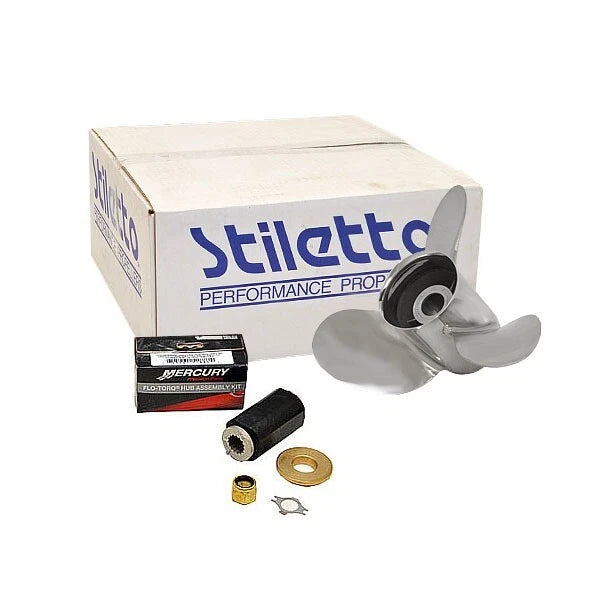 Stiletto Boat Propeller E808225 - LH 14 1/2" X 25P Stainless Steel