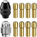 Brass Keyless Drill Chuck Collet Set Compatible with for Dremel Rotary Tools
