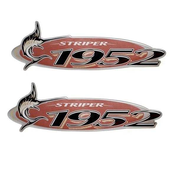 Striper Boat Raised Decal Stickers - 1952 Foam Filled Emblems (pair)
