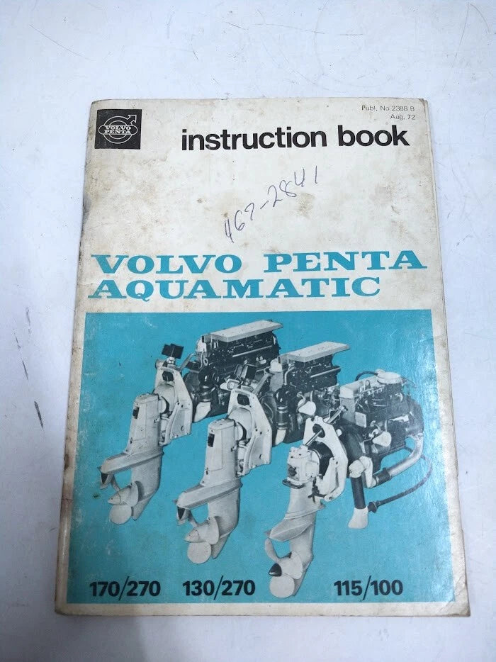 Volvo Penta 2388B, Aquamatic Instruction Book