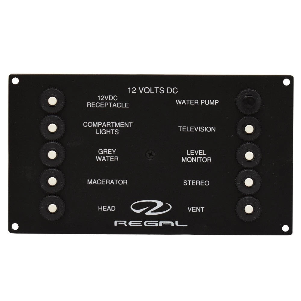 Regal Boat Push Button Breaker Panel 321387 - 12V 10-Position