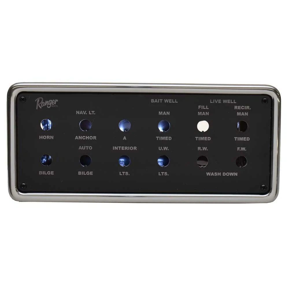 Ranger Boat Blank Switch Panel 204421 - Console LED Backlit