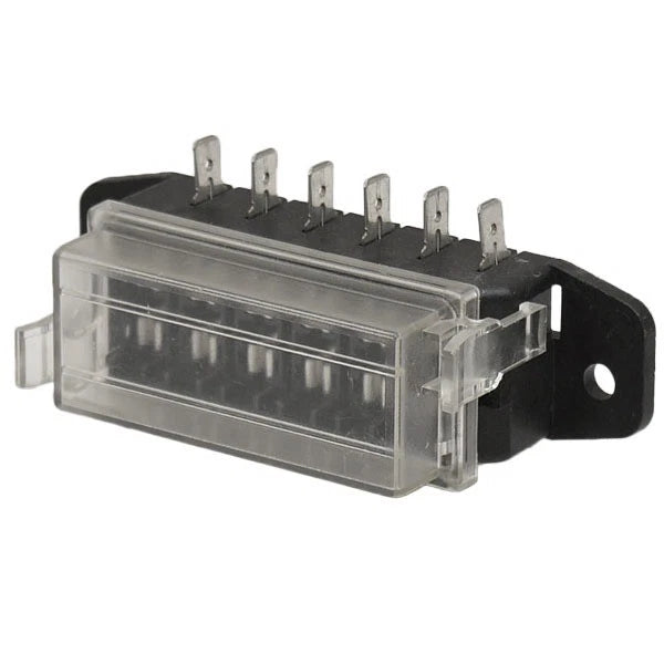 ATC/ATO Boat 6 Way Fuse Block 73897 - 30/65 Amp Black