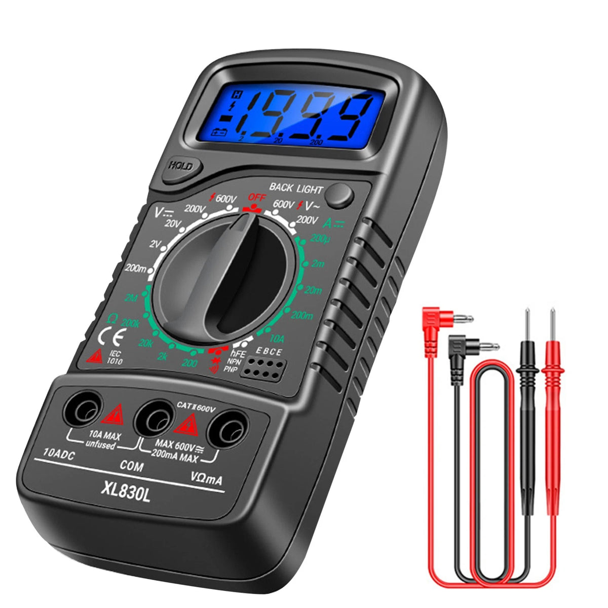 LCD Digital Multimeter Voltmeter Ammeter Ohmmeter Volt AC DC Diode Tester