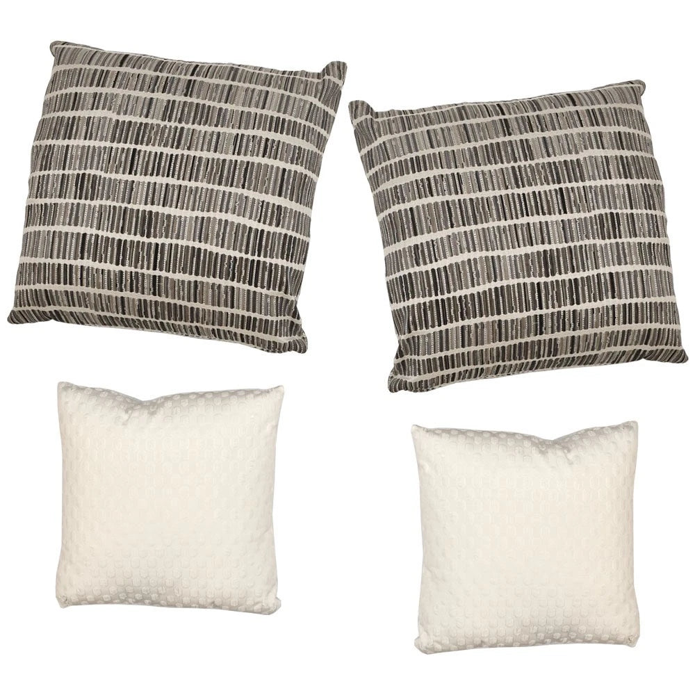 Cruisers Yachts Boat Pillow Set V3279500 - White - Gray (set of 4)