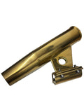 West Marine Gold Stainless Steel Rod Holder for 1 in OD Pipe Fixed Angled Mount
